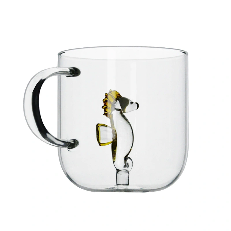 animal glass mug